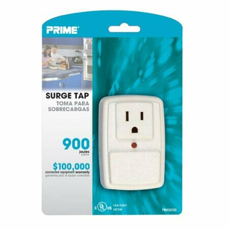 PRIME 1 Outlet White 900J Surge Tap with End of Service Alarm PR311519